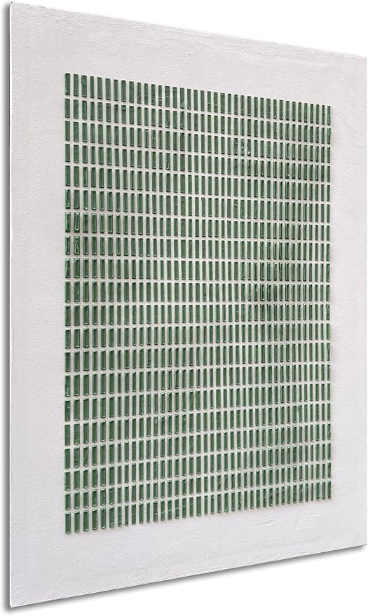 NANKAI Art Hand-Drawn 3D Green Block Texture Abstract Painting in Modern Minimalist Style, Suitable for wall Decoration in Homes, Offices or corridors 36x24 inches