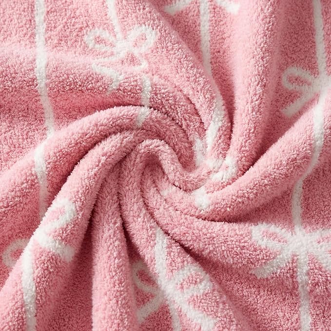 WRENSONGE Soft Throw Blanket for Couch-Cozy Reversible Knitted Blankets | Lightweight Warm Fluffy Decor for Women, Mom, Her & Girls, Sofa, Chair, Bed, 50x60in, Pink Bow