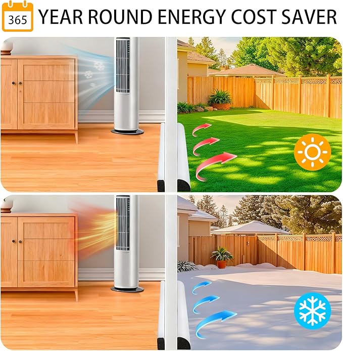 2 Pack Door Draft Stopper 36" Adjustable Under Door Draft Stopper Soundproofing 30 Inch to 36 Inch Noise Blocker Seal Large Gap up to 1.2", Easy to Install White