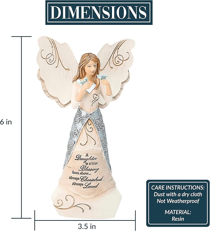 Pavilion- Daughter - 6" Angel Holding Butterflies,Beige