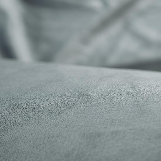 Chanasya Premium Velour Velvet Duvet Cover Set - Duvet Cover (68” x 90”) & 1 Pillow Sham (20” x 26”) - 2-Piece Set - Gray Blue, Twin Size