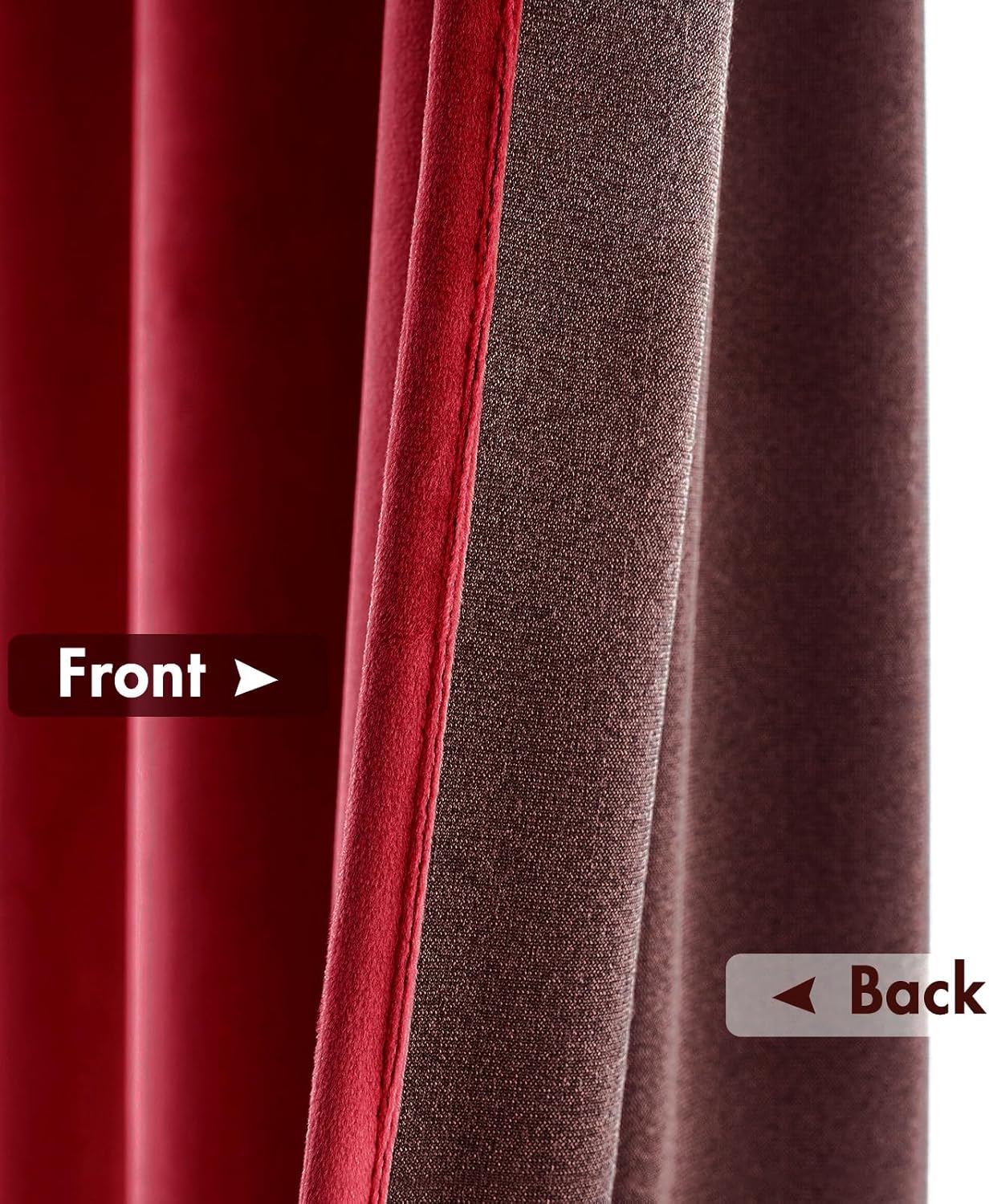 MIULEE Christmas Red Velvet Curtains Thermal Insulated Blackout Curtain Drapes for Bedroom Living Room Darkening 90 Inches Long Curtains Panels Rod Pocket Set of 2
