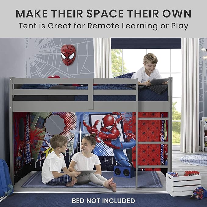 Spider-Man Loft Beds Tent - Curtain Set for Low Twin Loft Bed (Bed Sold Separately) by Delta Children (Pack of 10)