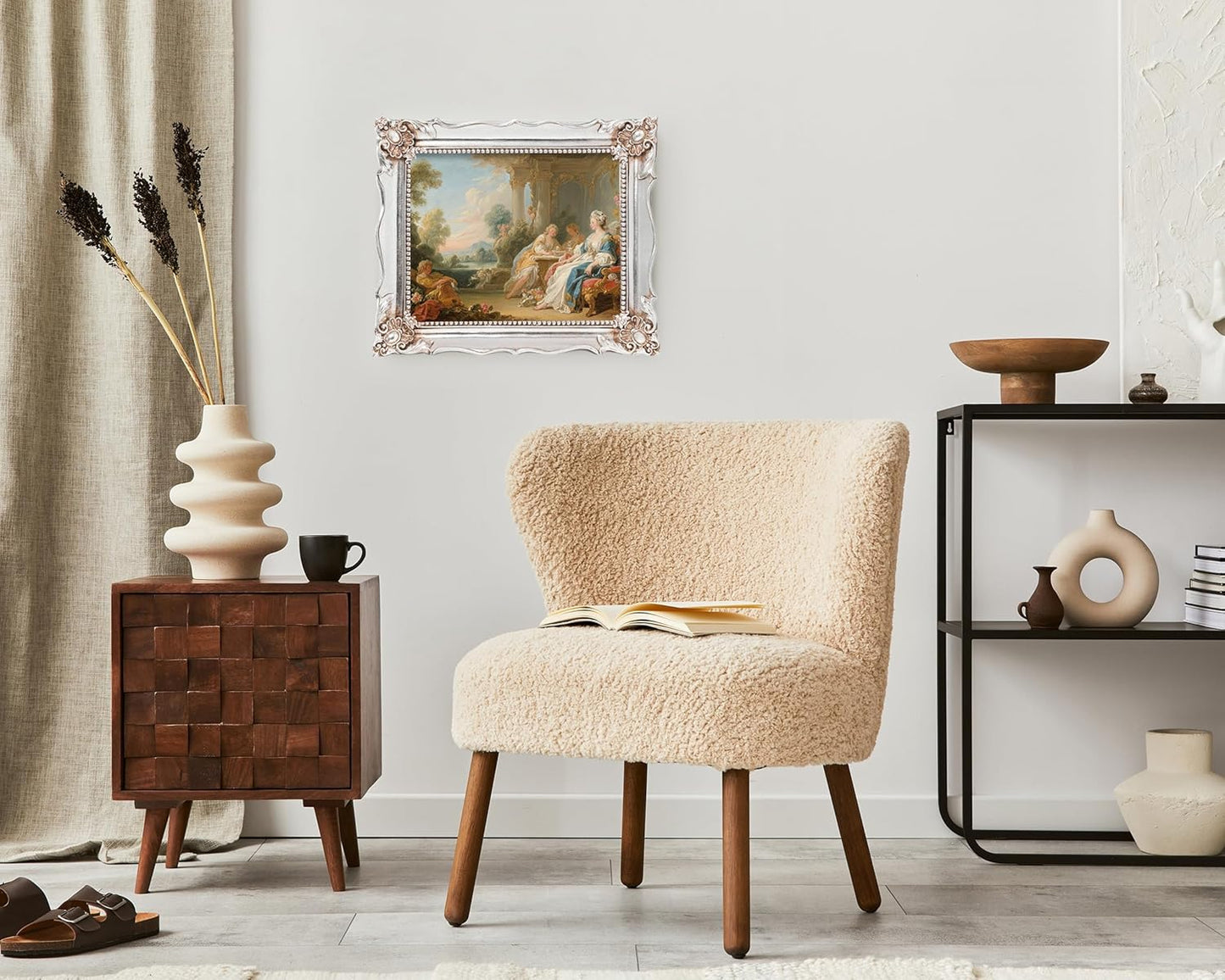 8x10 Vintage Picture Frame with Embossed Flower Design, Silver Ornate Frame for 8x10 or 5x7 Pictures with White Mat, Hand-Crafted Resin Antique Frames for Tabletop & Wall Hanging, Home Decor (Silver)