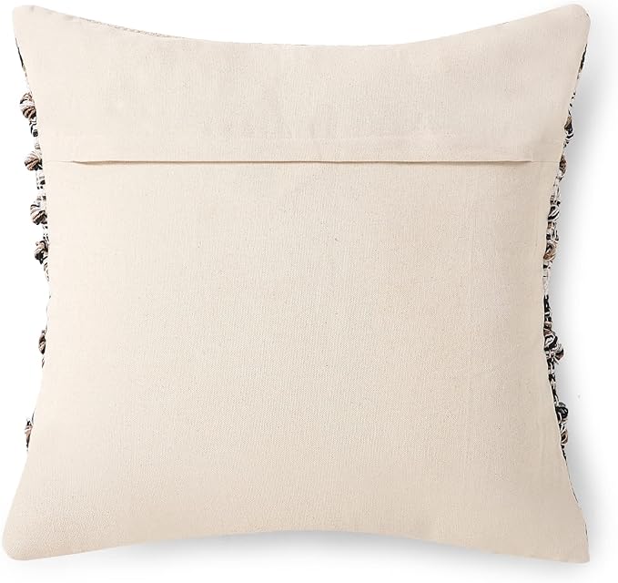 REDEARTH · Handmade Boho Throw Pillow Covers - Bohemian Chic Farmhouse Style - Accent Woven Indoor and Outdoor Pillow Cushion Cases for Couch - Bed - Sofa - Benches – Set of 2-18"x18", Black Jasper