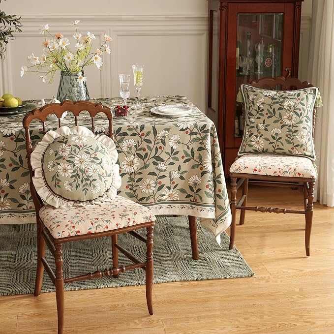 ISAENNE Designer Linen Square Throw Pillow Cover,Set of 2,18"x18"-Brune A | Vintage French Elegant Pillow Cover,Concealed Zipper Design,Floral Pattern,Sofa,Bedroom,Living Room,Lounge Chairs