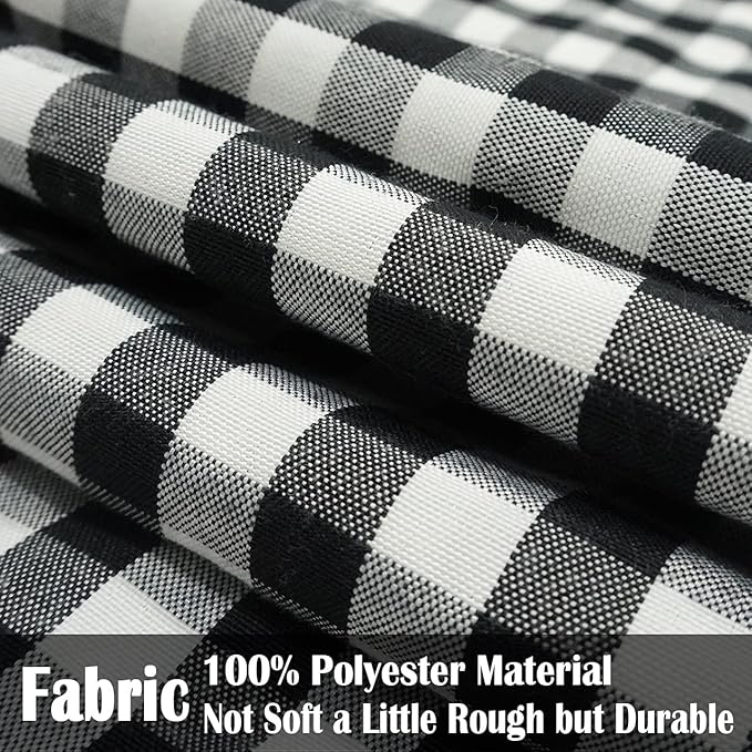 CARRIE HOME Black Plaid Throw Pillow Covers 18x18 Set of 2 Black and White Gingham Pillow Covers 18x18 Farmhouse Decor for Bedroom and Christmas Holiday