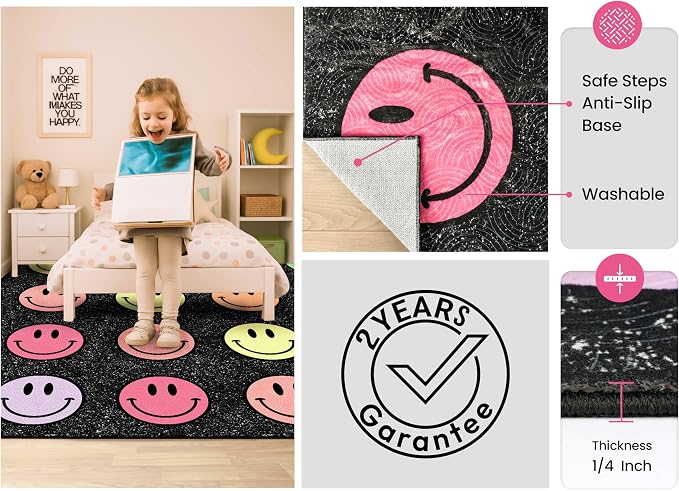 OLEEK Large Classroom Rug Elementary 8x10 - (Washable) Classroom Rugs for Kids Room - Classroom Carpet Elementary - Kids playroom Rug 8 x 10 - Preschool Rugs for Classroom - Schoolgirl Classroom Decor