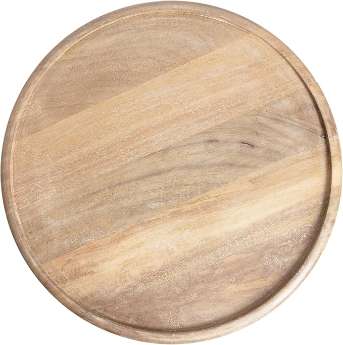 Kate and Laurel Willoughby Modern Wooden Spiraled Round Side Table, 15 x 15 x 24, Light Natural, Accent Pedestal End Table with Turned Base for Use as Indoor Plant Stand or Bedroom Nightstand Option