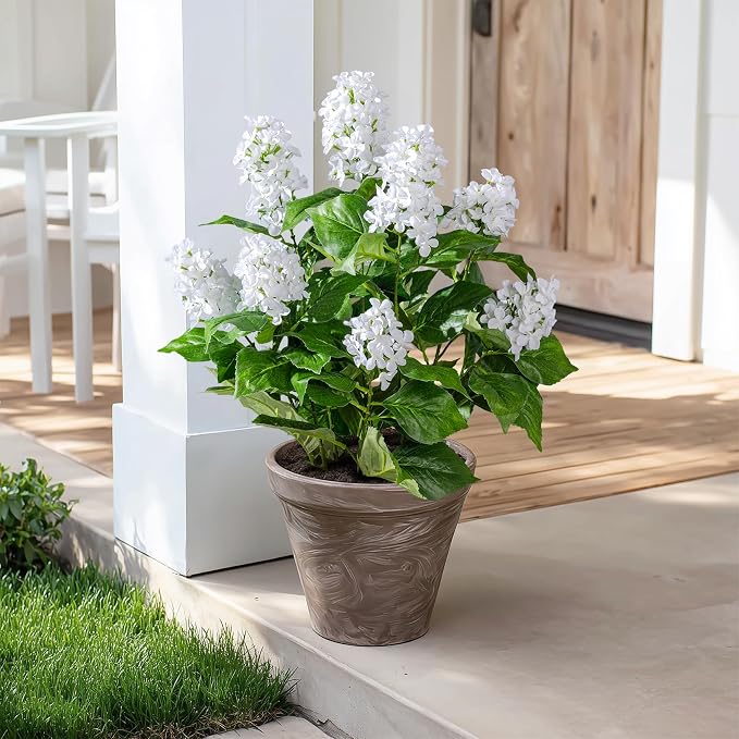 2 Pack Large Faux Hydrangea Plants UV Resistant Fake Plastic plantas Flowers Trees Indoor Outdoor Realistic Floor Plants Artificial Tree for Home Porch Garden Office Porch Patio Front Bonsai Decor
