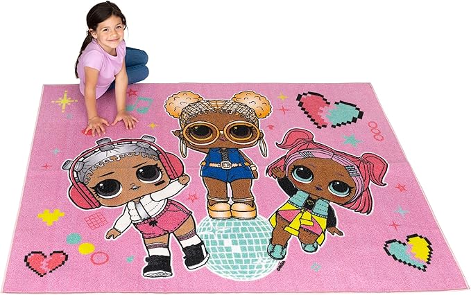 Franco Kids Room Non Slip Area Rug, 69 in x 52 in, LOL Surprise