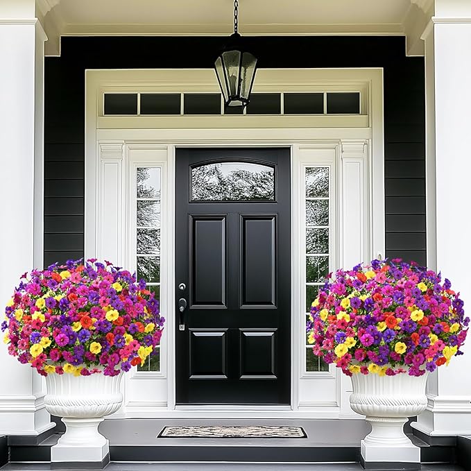 Yastouay Artificial Flowers for Outdoors, 36 Bundles UV Resistant Artificial Outdoor Flowers, Realistic Fake Outdoor Flowers Plant Faux Flowers for Outdoor Planters Front Porch Patio Window Box