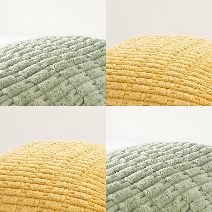Fancy Homi 4 Packs Decorative Throw Pillow Covers for Living Room Couch Bed, Modern Farmhouse Boho Home Décor Accent Cushion Case, 26" x 26" (Pack of 4), Yellow Green Series