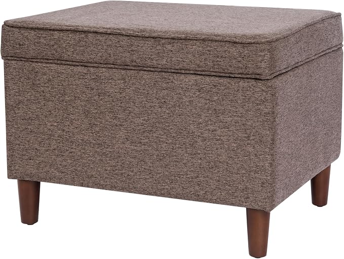 HomePop 24" Dinah Collection Storage Ottoman - Chocolate Brown