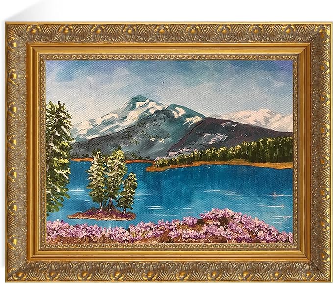Vintage Gold Frame for 16x20 Canvas Paintings, 2.4” Wide DIY Wood Ornate Frame for Art Prints Landscape Family Portrait, Victorian Antique Gallery Wall Decor for Home Office (No Glass & Back)