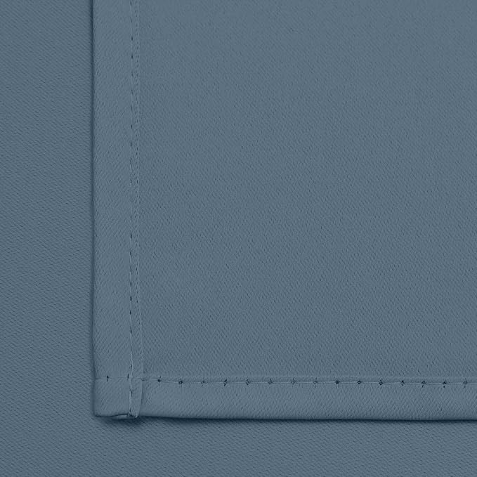 Yakamok Blackout Curtains Room Darkening Thermal Insulated Window Panels,Solid Grommet Top Drapes for Bedroom/Living Room(42x84 Inch, Stone Blue, 2 Panels)