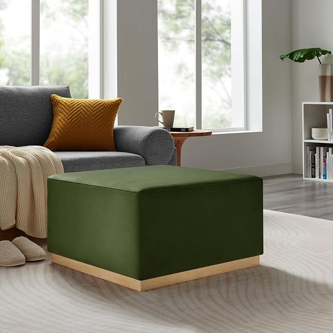 Modway Large 28" Square Performance Velvet Upholstered Upholstered Ottoman