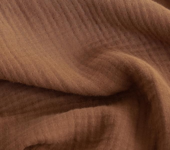FOSSA Muslin Blanket 4-Layer 100% Cotton Gauze Blanket with Fringe 104"x90" | Super Soft Breathable Lightweight All Season & Decorative Blanket or Bed, Sofa, Office (Dark Orange,King )