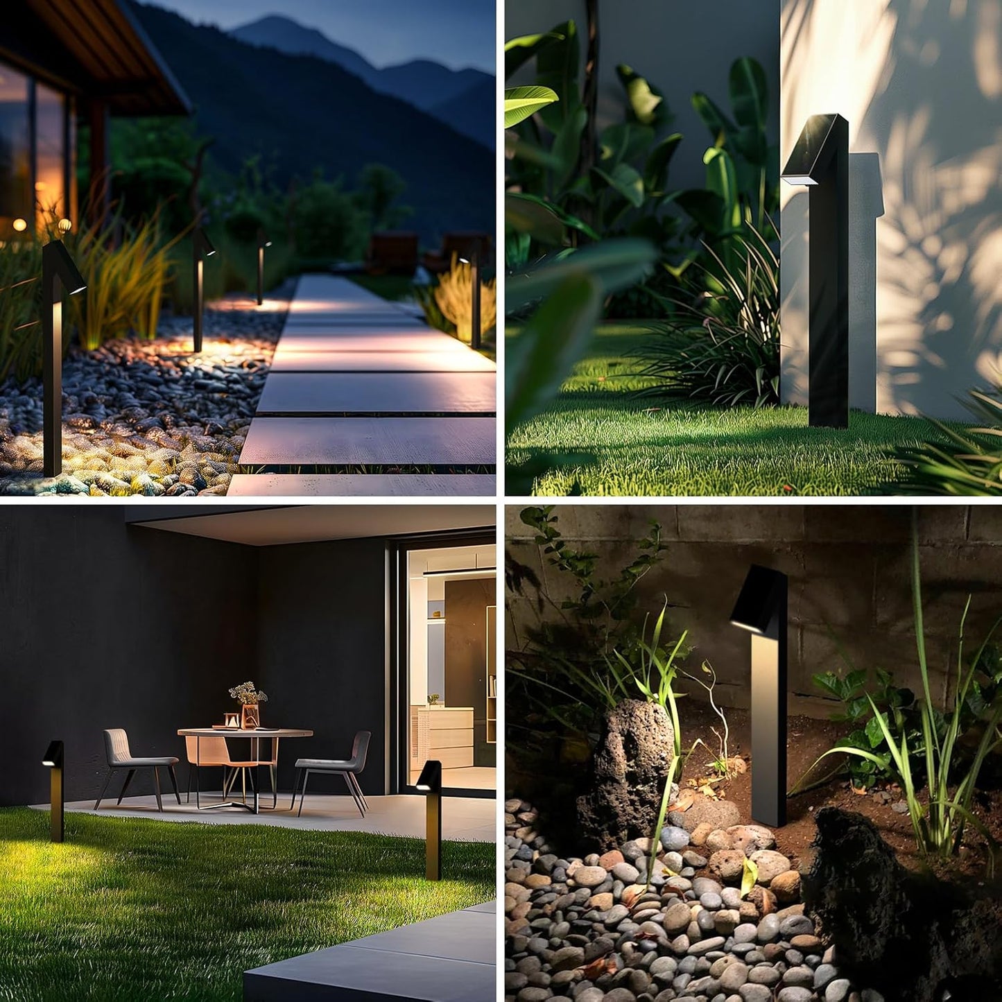 Solar Pathway Lights, Dimmable Metal Solar Landscape Path Lights IP65, 3000K Solars Walkway Light for Outside, Garden Yard Patio Path Lawn Decor, 2pcs