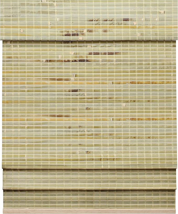 LazBlinds Custom Size Cordless Bamboo Roman Shades, h-003 | Natural Light Filtering Bamboo Window Blinds, Bamboo Blinds for Bedroom Living Room Office Indoor