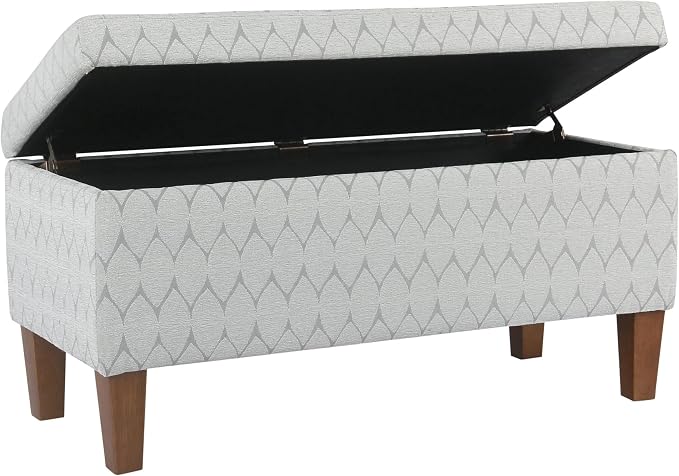 Kinfine 36" Geometric Storage Bench - Gray & Brown
