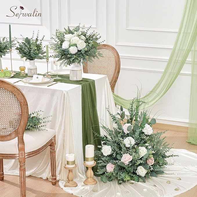 Serwalin 130 Pcs 8 Kinds Mixed Eucalyptus Stems Bulk,Artificial Greenery Silver Dollar Eucalyptus Leaves Picks for Centerpieces Vase DIY Bouquet Arrangement Home Decor