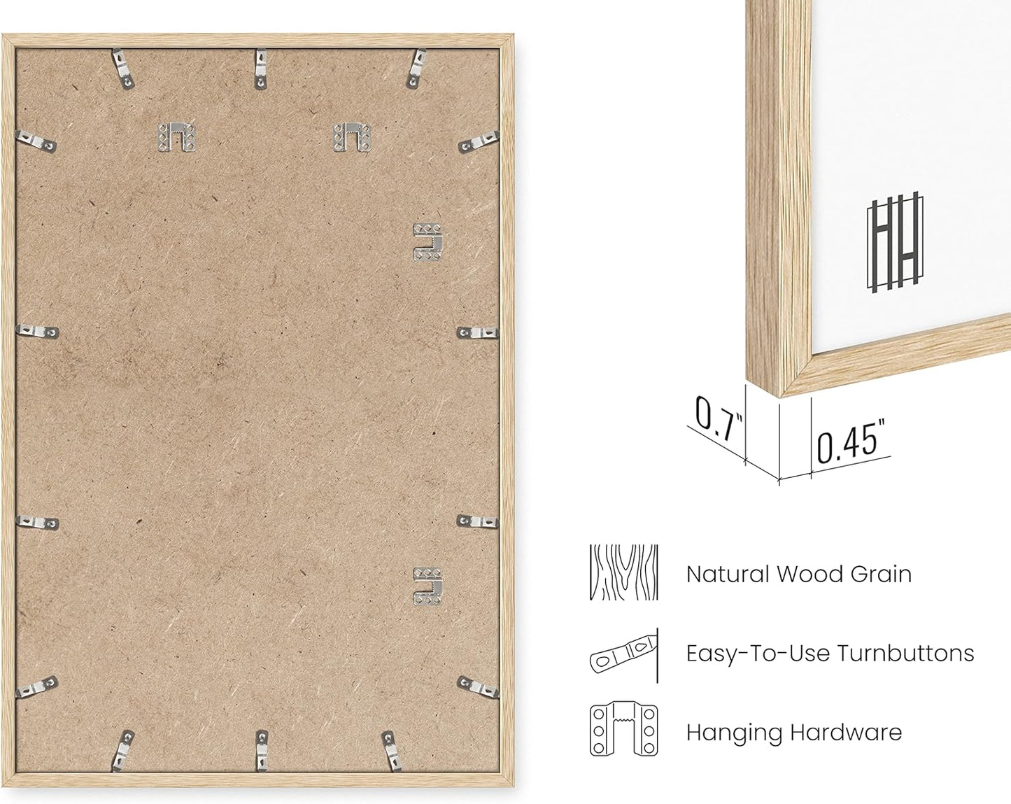 HAUS AND HUES 24''x36'' Beige Oak Wood Frames Set of 1 - 24x36 Natural for Posters, Frame Wood, Poster Wall, Light Picture (Beige Oak)