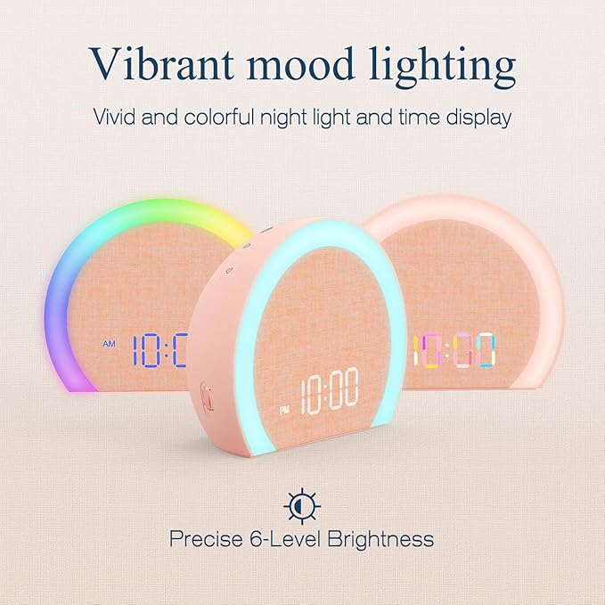 ANJANK Loud Alarm Clock with Wireless Bed Shaker, Vibrating Dual Alarm with Light Wake Up for Heavy Sleepers & Hearing Impaired, 9-Color Night Light, 8 Alarms, 0-100% Dimmer, USB Charger, Bedroom