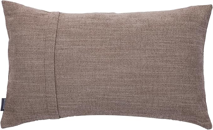 BOYSUM Set of 2 Leather Throw Pillow Covers Lumbar Cotton Linen Decor Patchwork Pillow Cover Faux Leather Pillows Cover for Couch Sofa Living Room Bedroom,Coffee 12"x20"