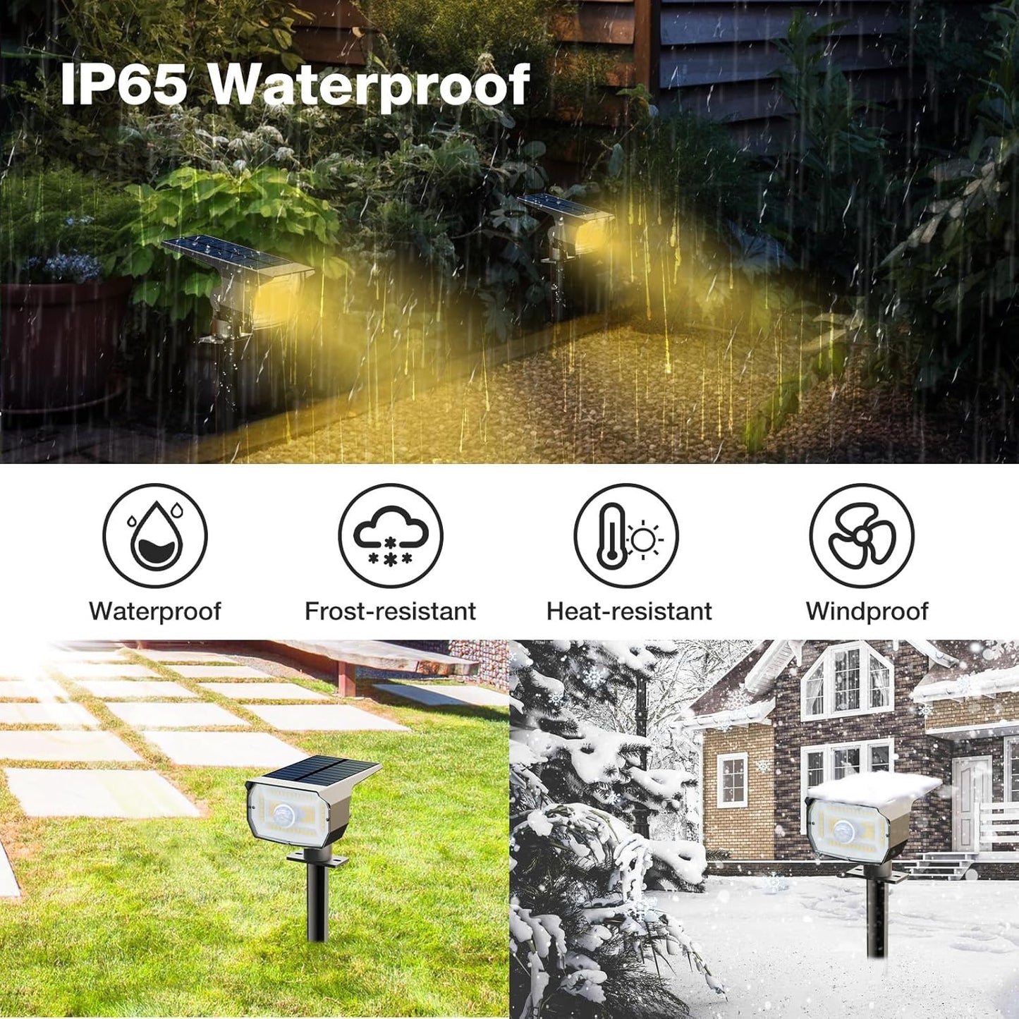 nipify 12 Pack Solar Spot Lights Outdoor Motion Sensor with 3 Modes,Solar Spotlights Outdoor Waterproof 2-in-1 Auto On/Off Landscape Lighting for Outside Yard Wall Garden Pathway, Warm White
