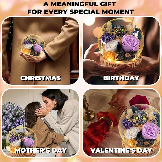 Flowers, Roses Gift - Preserved Flowers & Preserved Roses Gift for Women, Rose Arrangement that Lasts Forever – Birthday Gift for Women,Mother’s Day &Valentine, Flower for Delivery- Lavender