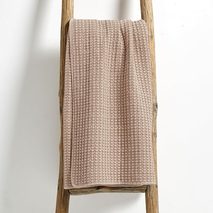 Levtex Home - Mills Waffle - Throw - Blush Cotton Waffle - Throw Size 50 x 60in.