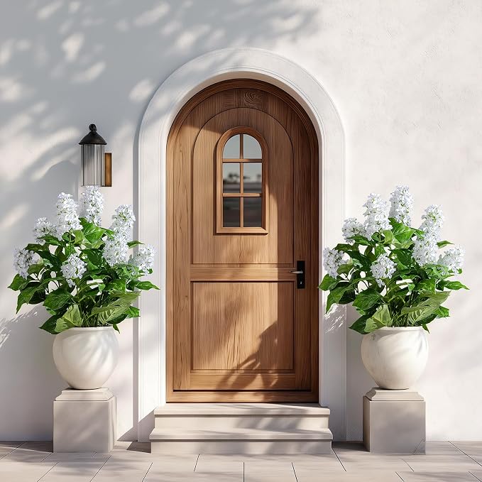 2 Pack Large Faux Hydrangea Plants UV Resistant Fake Plastic plantas Flowers Trees Indoor Outdoor Realistic Floor Plants Artificial Tree for Home Porch Garden Office Porch Patio Front Bonsai Decor