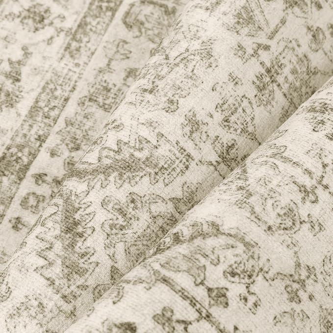 PureCozy Taupe 2x3 Entryway Rug Vintage Area Carpet Indoor Kitchen Washable Door Mat Entrance Small Low Pile Traditional Distressed Retro Accent Throw Rug Non Slip Office Bathroom