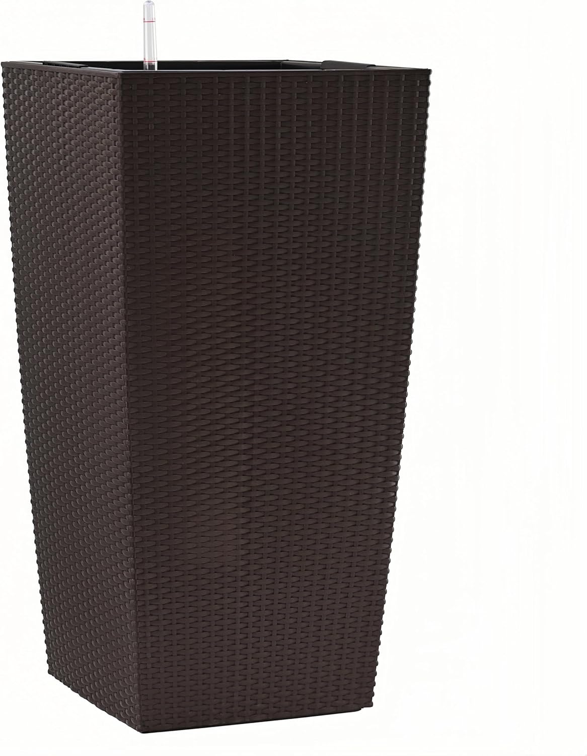 30in Tall Large Plant Pots Planter-Self-Watering Indoor/Outdoor Planting with Drain Holes, Water Level Monitor, Inner Bucket for Front Porch Patio, Brown Large