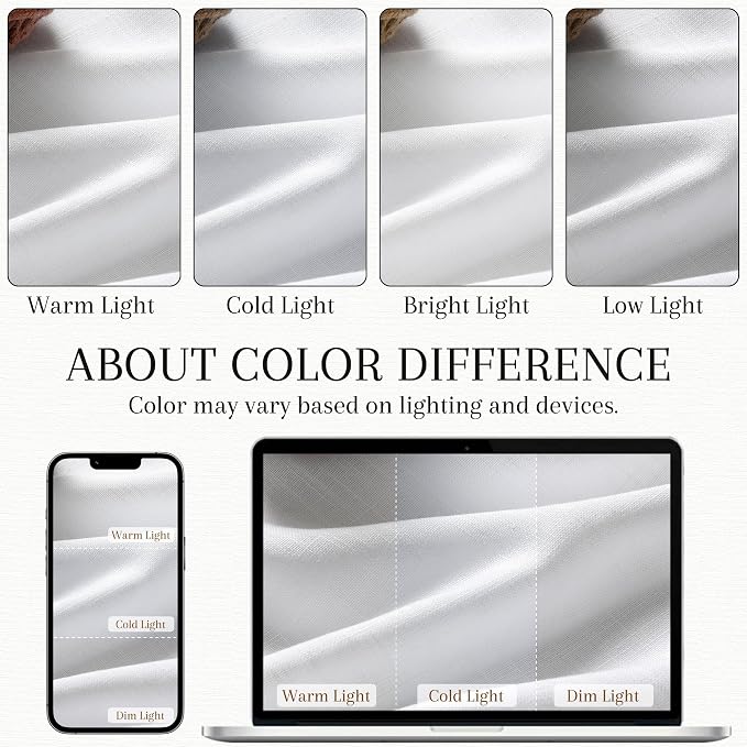 Nanspring Linen Curtains 102 Inches Long for Living Room 2 Panels Set Farmhouse Boho Privacy Light Filtering Semi Sheer Curtains for Bedroom Linen Back Tab Hook Belt Long White W50 x L102
