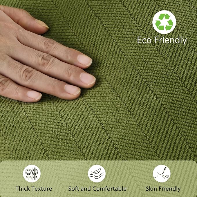 ZWJD Olive Green Pillow Covers 24x24 Set of 2 Chenille Throw Pillow Covers with Elegant Design Soft and Luxurious Decorative Throw Pillows for Couch, Bed, and Home Decor