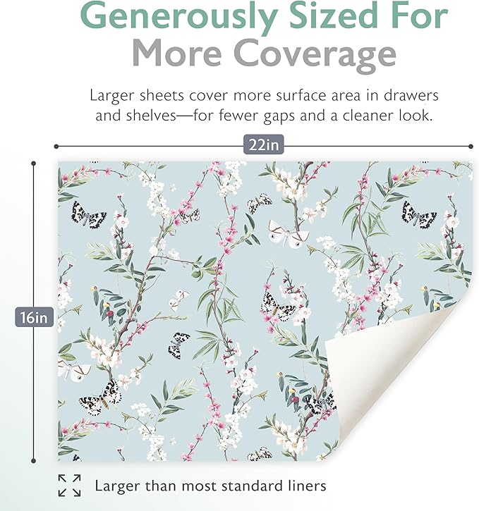 Scented Drawer Liners for Dresser Fragrant Paper Liner for Drawers Cabinet Shelf Linen Closet and Kitchen Scent Liners Non Adhesive (Gardenia Blossoms)