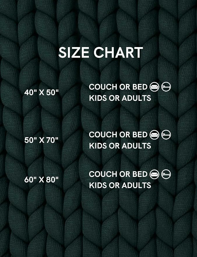 YnM Chunky Throw Blanket, Medium-Weight, Hand Knitted, Skin Friendly, Ventilated and Breathable, Machine Washable, Home Décor Piece for Couch, Sofa and Bed (Pacific Green, 40x50 Inch)