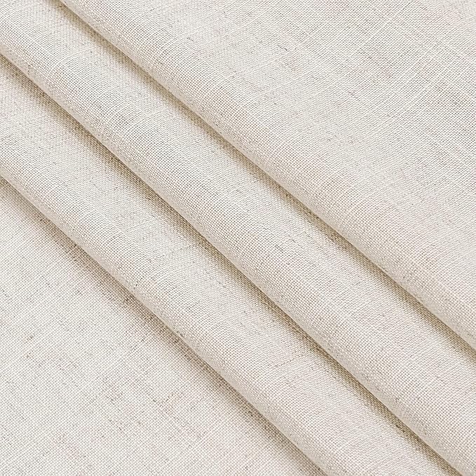Nanspring Beige Curtains for Kitchen Windows Over Sink 36 inch Length Rustic Farmhouse Linen Blend Semi Sheer Curtains Back Tab and Rod Pocket Small Window Curtain for Cafe 30 x 36 Inch,2 Panels