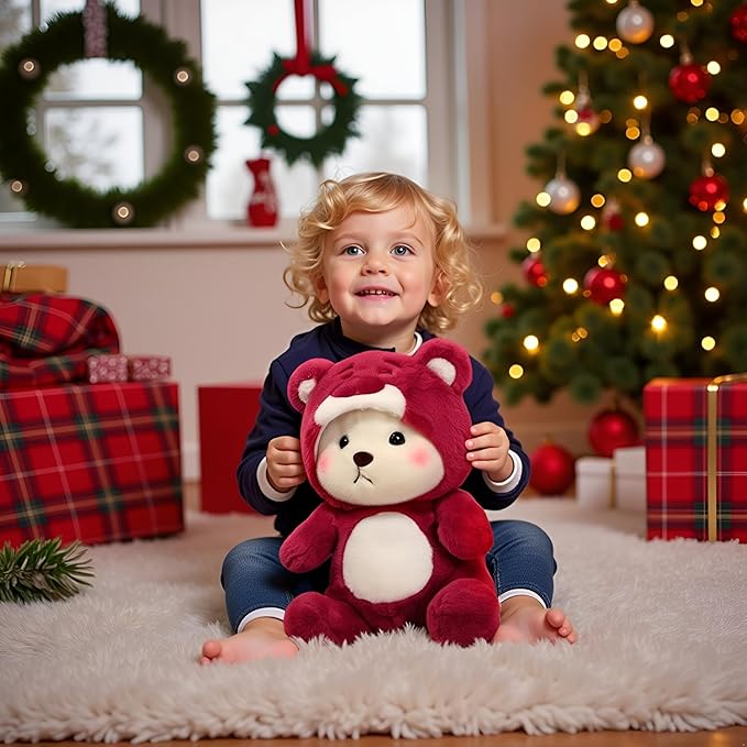 Ryttir Large Teddy Bear Plush - 15.7" Extra Soft Bear Stuffed Animal Hugging Pillow with Rotund Belly,Safety Nursery Decor & Sensory Comfort,Cuddle Companion for Kids(Christmas Gender Neutral Gift)