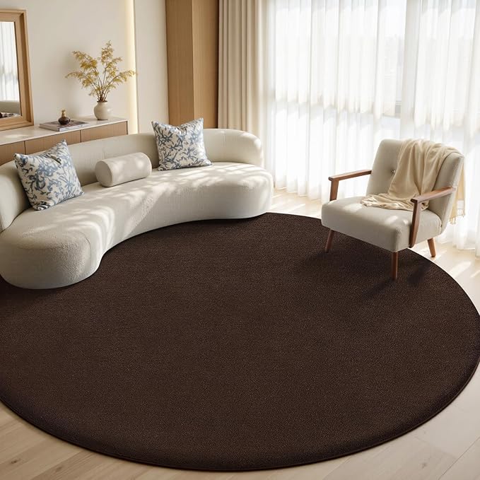 Sour Lemon 4ft Round Rugs for Bedroom, Circle Area Rugs for Living Room, Soft Fluffy Shaggy Carpet for for Living Room Playroom Kids Room Home Decor Aesthetic