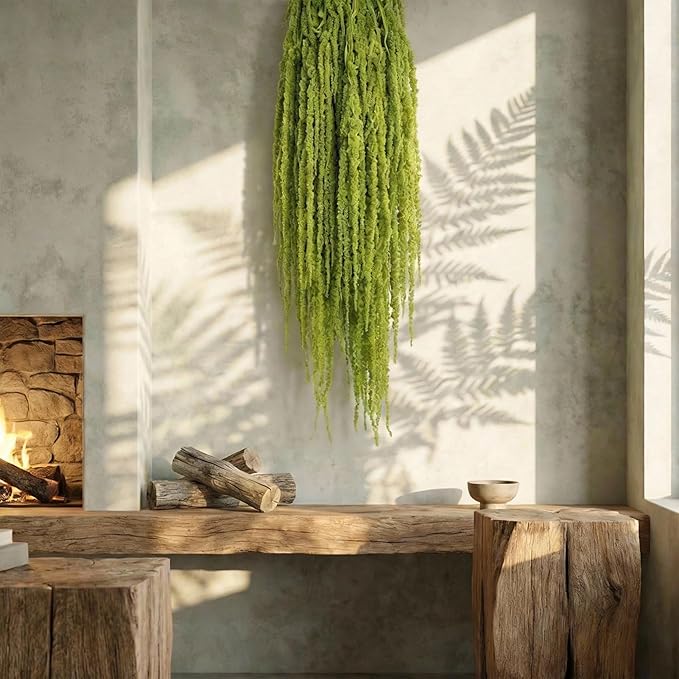 Silva Loup 24pcs Natural Dried Wisteria Hanging Flowers 30" - Bleached Green Vine for Wedding Bouquets, Wall Decor | Shedding Note & Mess-Free Use Tips Included