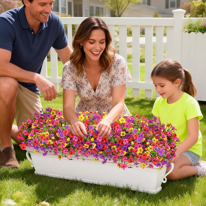 Yastouay Artificial Flowers for Outdoors, 22 Bundles UV Resistant Artificial Outdoor Flowers, Realistic Fake Outdoor Flowers Plant Faux Flowers for Outdoor Planters Front Porch Patio Window Box