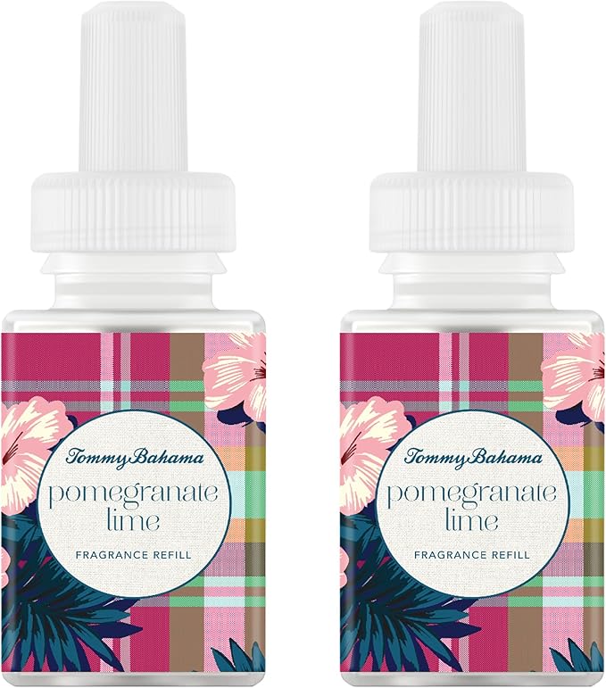 Pura & Tommy Bahama Home Scent Refill - Smart Home Air Diffuser - Premium Fragrance in Every Refill - Household Essential - Diffuser Fragrance - 2 Pack, Pomegranate Lime