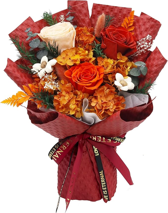 VTJMB Flowers for Delivery Prime, Preserved Flower Bouquet with Box, Birthday Dried Flowers Gift for Women, Mothers Day Gifts for Mom, Wife, Grandma, Friends