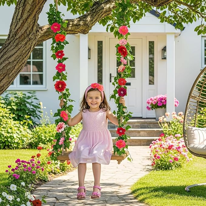 ATTGREAT 210 Pcs Mini Silk Flower Heads Small Fake Rose Daisy Faux Flowers Bulk for Crafts Artificial Loose Fabric Flowers Heads Sunflower Bulk for Wedding Hair Cap Dresses Decorations, Red
