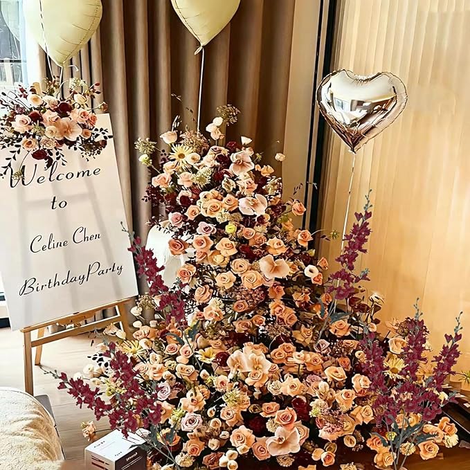 8 pcs Burgundy Delphinium Artificial Flowers, 34.25''Artificial Snapdragon Flowers Tall Fake Flowers Silk Flowers Faux Delphinium Bulk for Tall Vase Home Wedding Garden Table Decor (Burgundy)