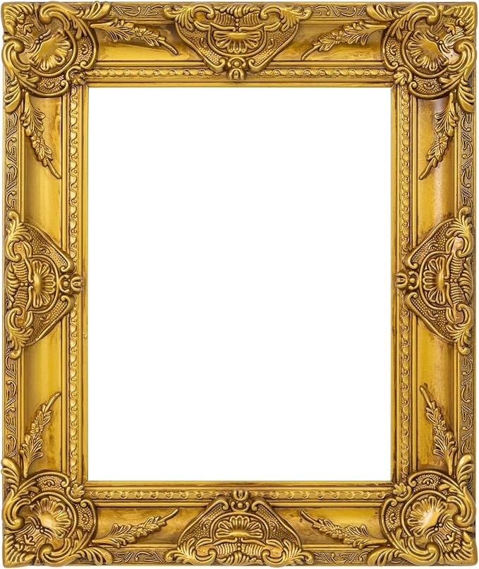 ArtXO Ornate11x14 Wooden Gold Picture frames, Picture Frame for Photo Frame,Canvas Frames,Art Panels Frame,Paintings,Artwork,Corner Ornaments Gold Frames,11x14 Frame without Acrylic Glass and Backing