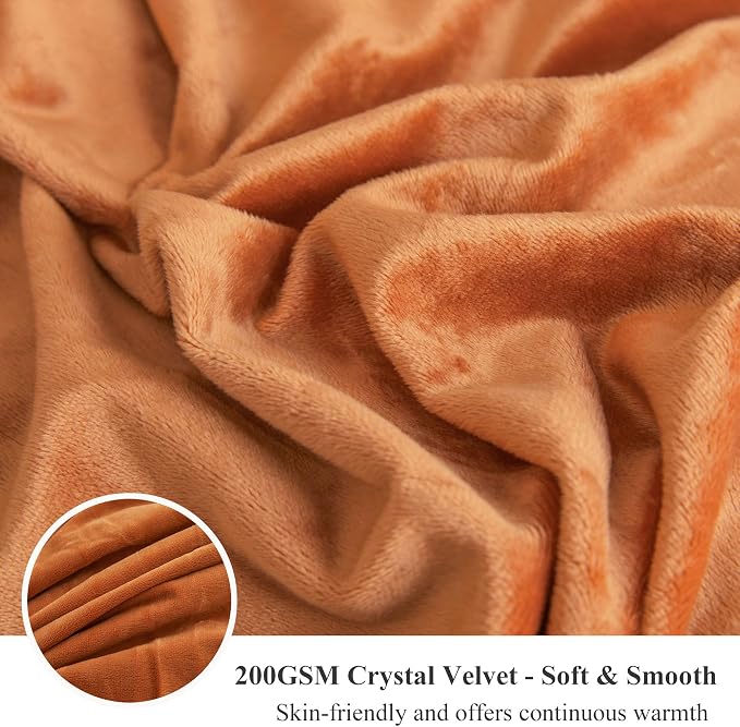 XeGe Fluffy Faux Fur Duvet Cover Set, Luxury Ultra Soft Plush Shaggy Terracotta Bedding Set 3 Pieces Velvet(1 Fuzzy Comforter Cover + 2 Furry Pillow Cases), Zipper Closure (Queen, Burnt Orange)